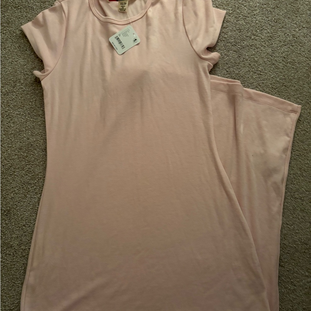 Light Pink Free People Short Sleeve Dress